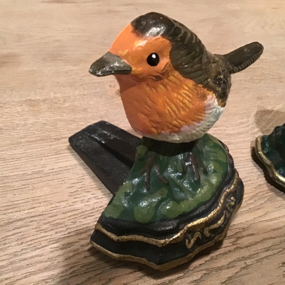 PAIR OF SMALL VINTAGE CAST IRON BIRD & HEDGEHOG DOORSTOPS/DECORATIONS/BOOK-ENDS - Picture 4 of 10